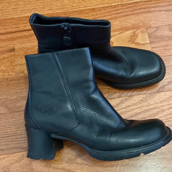 Timberland black leather boots